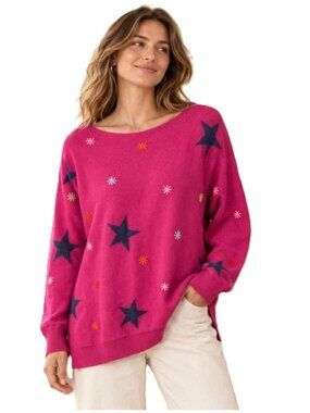 Zaket & Plover Magenta Pink Cotton Cashmere Sweater